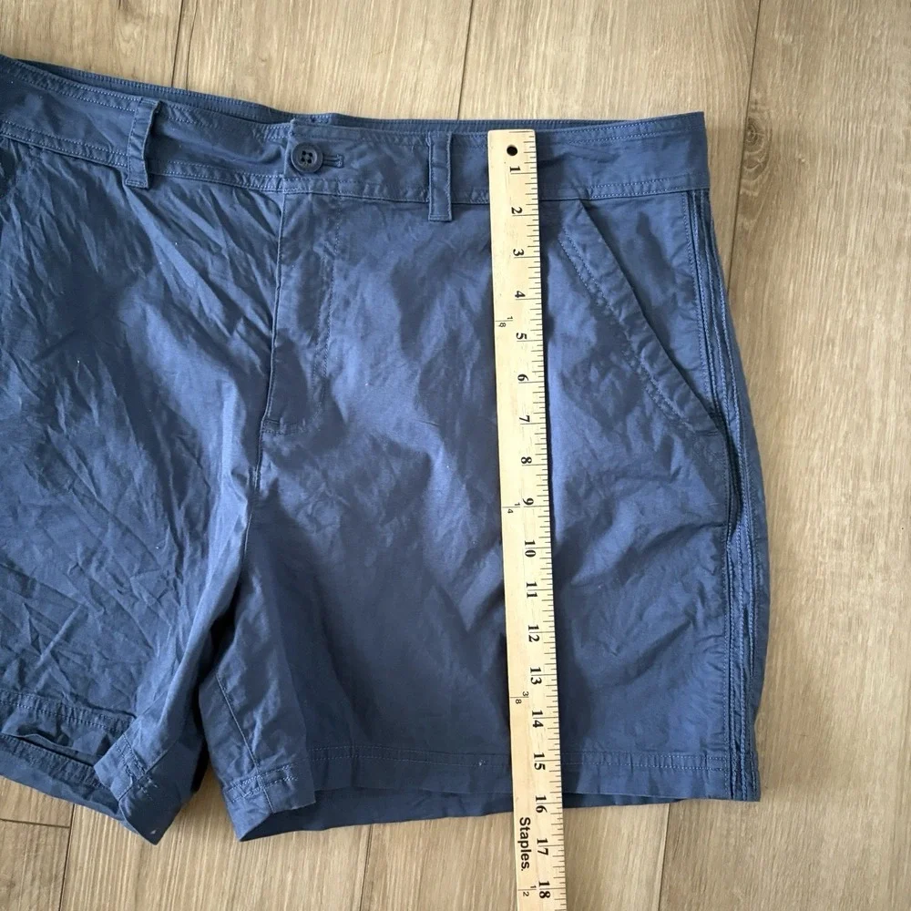 Eddie‎ Bauer Shorts Womens Size 18 Blue Chino Zip Cargo Pocket 7